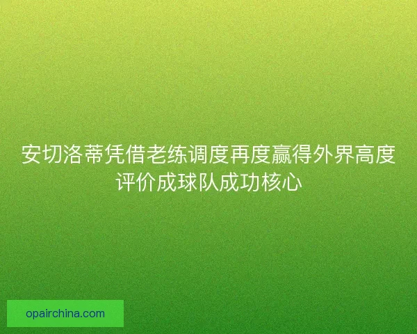 安切洛蒂凭借老练调度再度赢得外界高度评价成球队成功核心